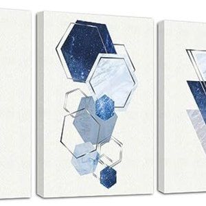 NWT 3 pc 12 x 16 Geometric Wall Decor